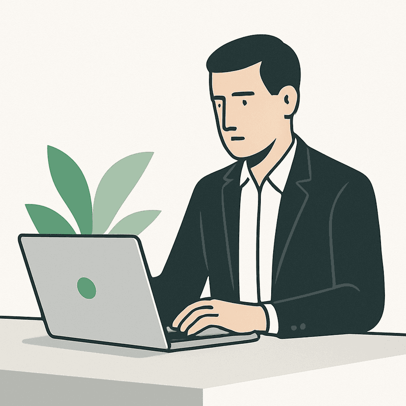 Personne apprenant sur ordinateur